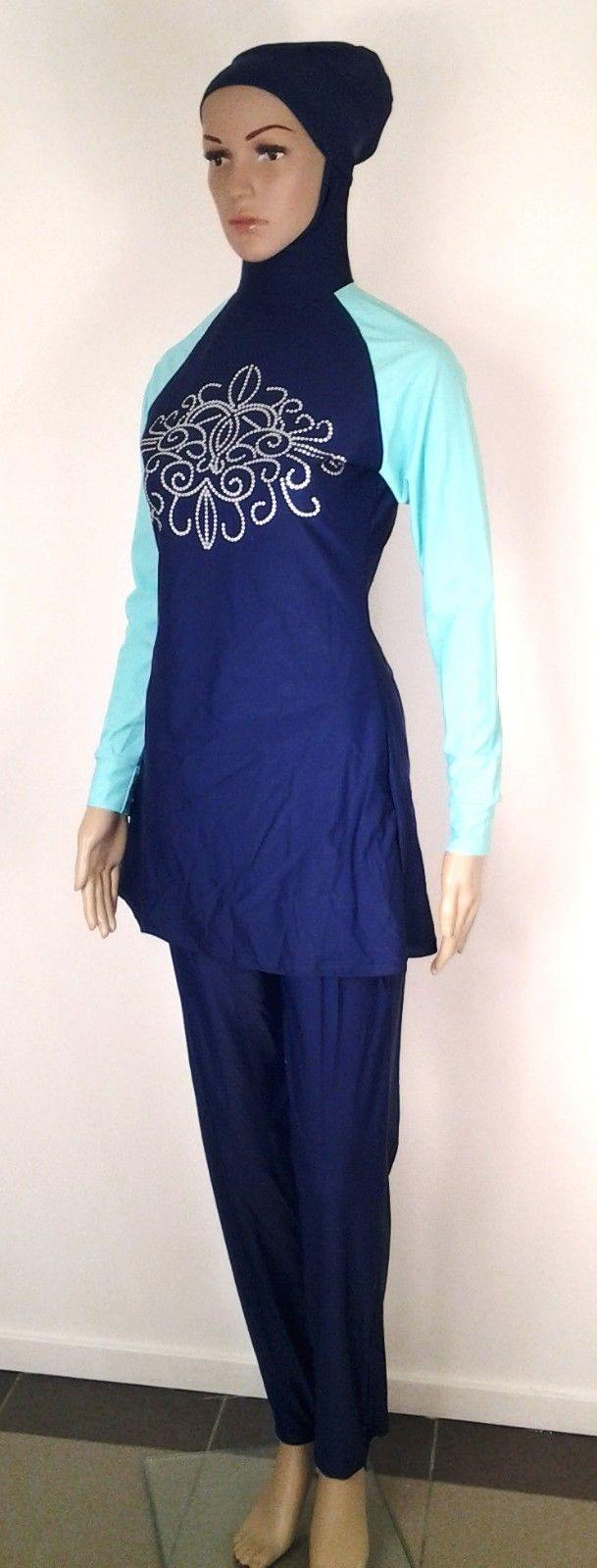 NEW Muslim Islamic Full Cover Swimwear Beach Wear Costumes S-3XL - Arabian Shopping Zone