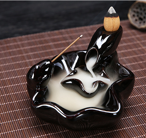 Ceramic Back-Flow Incense Burner Cone/Stick 5"