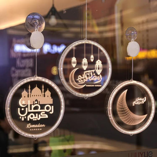 Lantern/Moon Hanging Curtain Light Eid Festival 6"