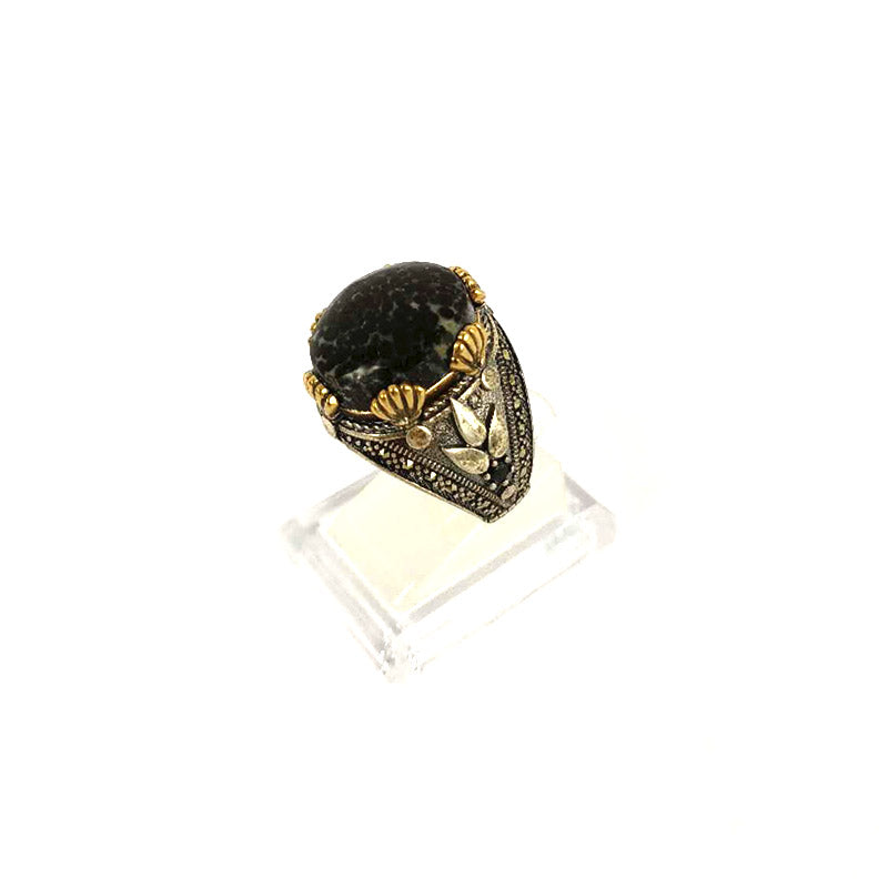 Yemeni Rare Genuine Agate 925 Silver Men's Ring MFH230116
