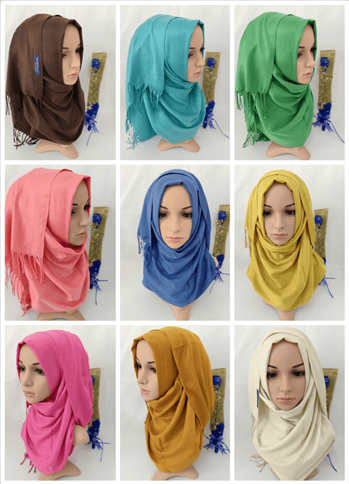 Pushmina 150g Solid Hijab 180*70cm - Arabian Shopping Zone