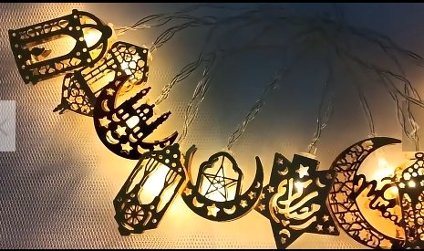 Battery lights star moon shape Eid string lights