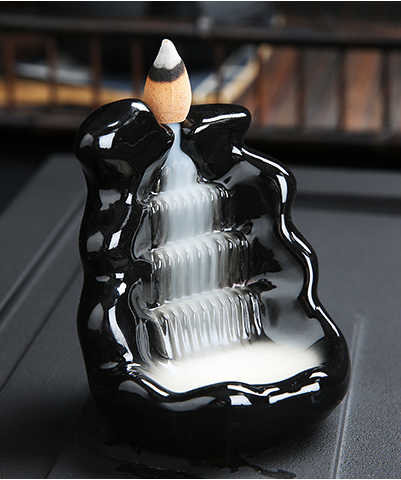 Ceramic Back-Flow Incense Burner Cone/Stick 5"