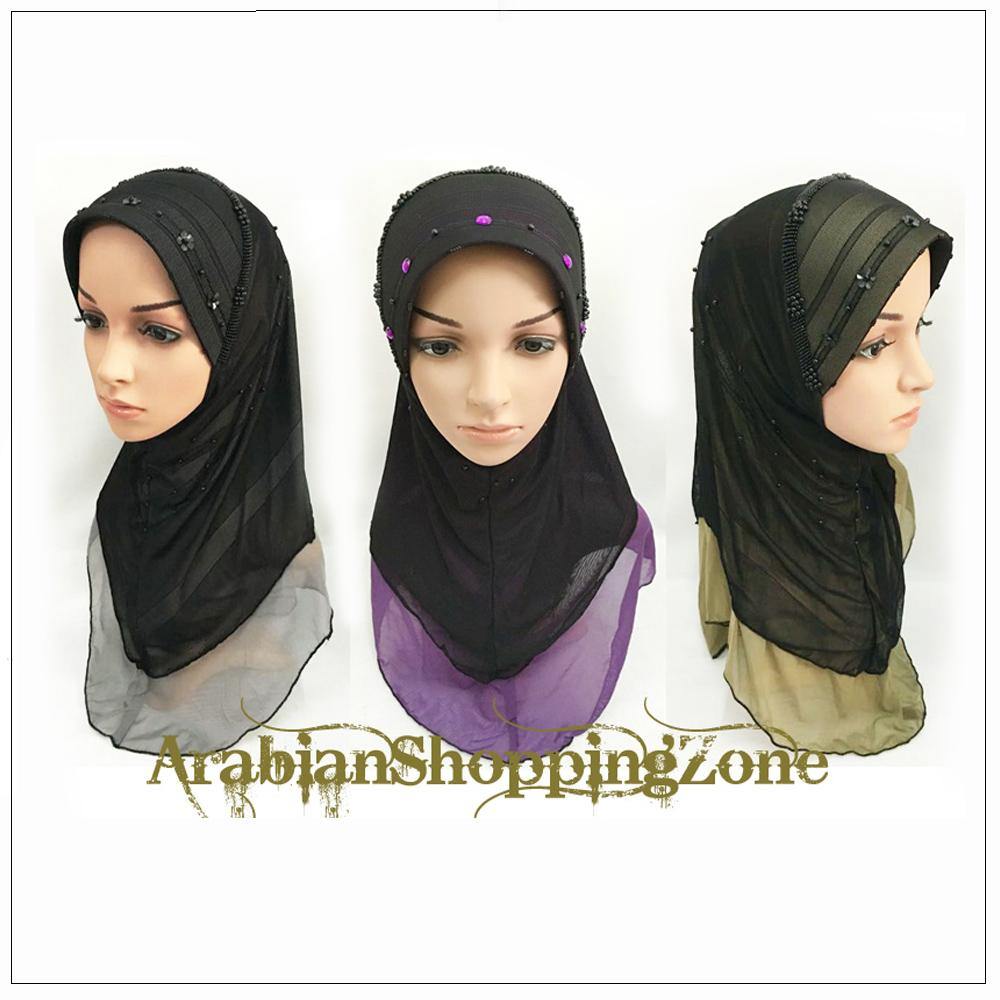Slip-on LightWeight Double-Mesh-layered Muslim Hijab Islamic Scarf Shawls