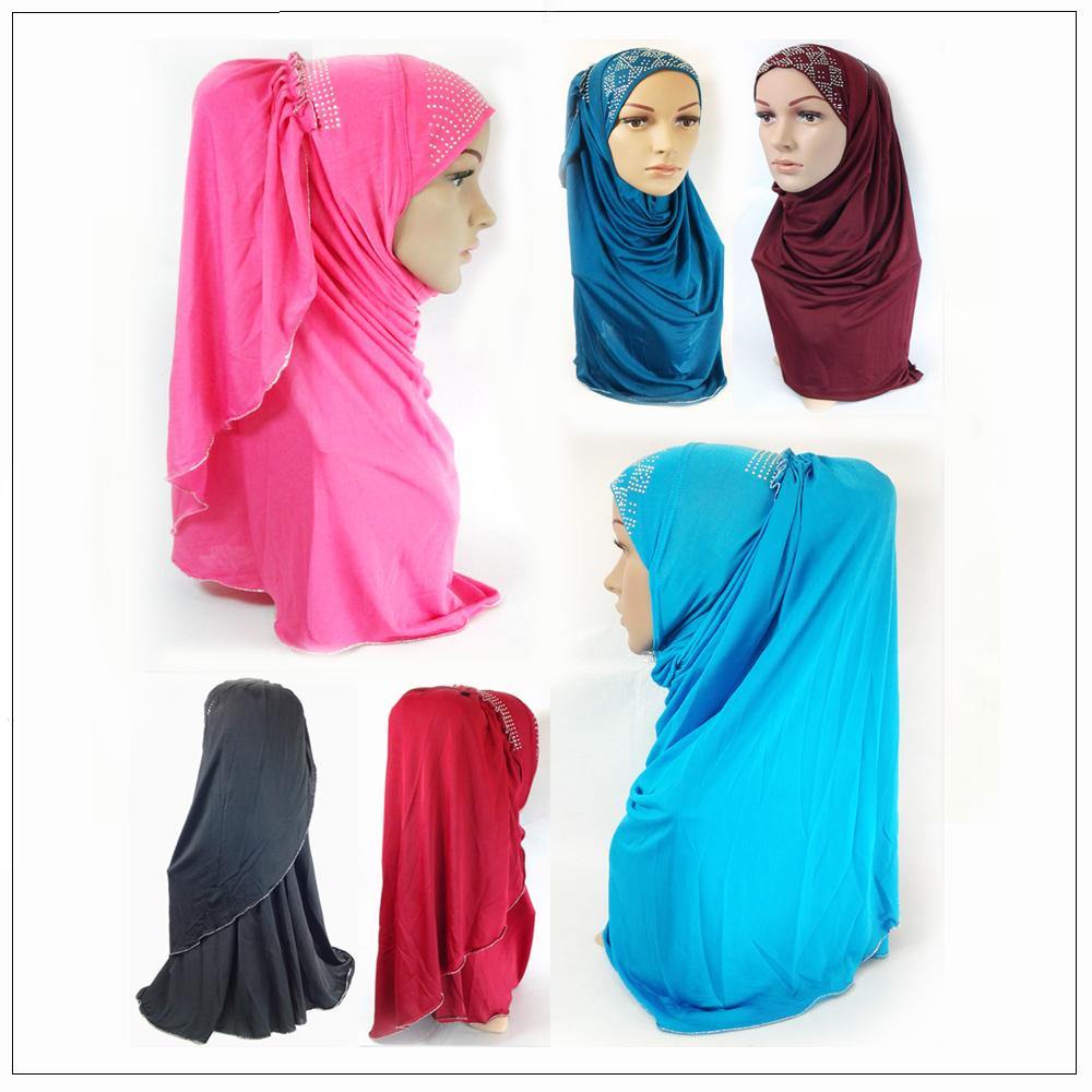 Pull-on Easy Muslim Hijab Fashion Islamic Scarf Viscose Ice Silk MLl061